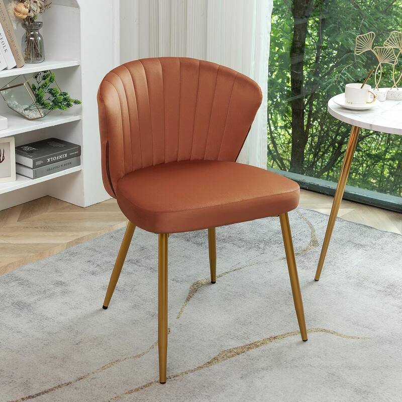Modern Velvet Accent Chair with Channel-Tufted Design Comfortable and Trendy Armless Seat
