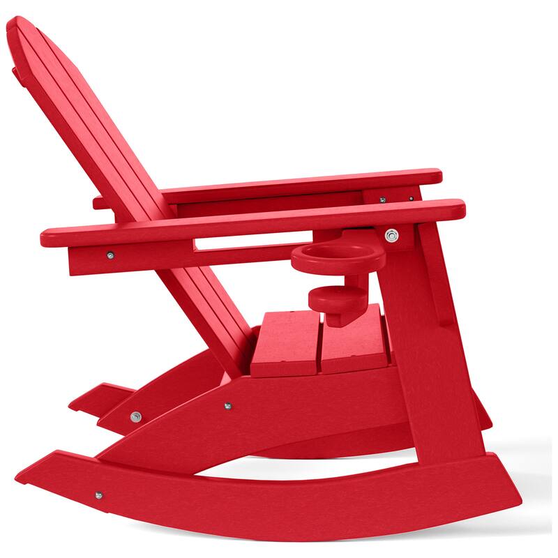 Laguna Kids Outdoor Poly Adirondack Rocking Chair with Side Table 3-Piece Set