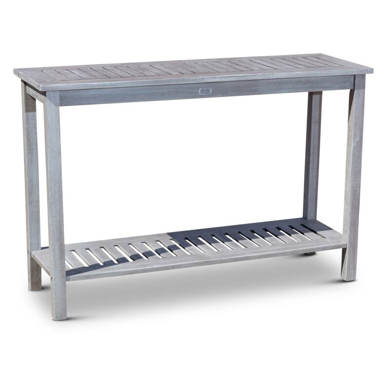 Eucalyptus Console Table with Shelf - Silver Gray