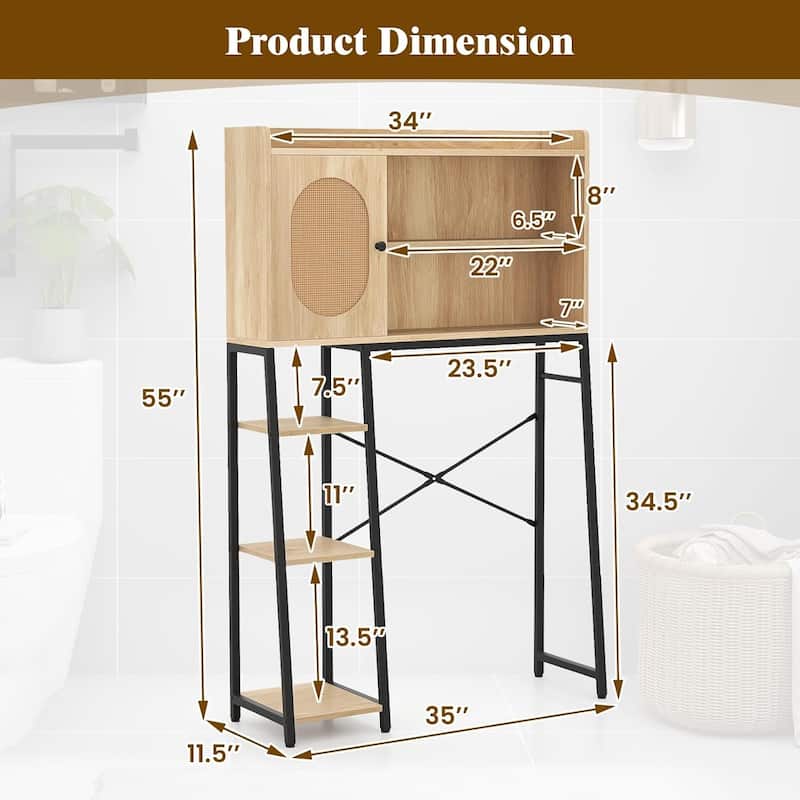 Over The Toilet Bathroom Cabinet Freestanding Storage Organizer