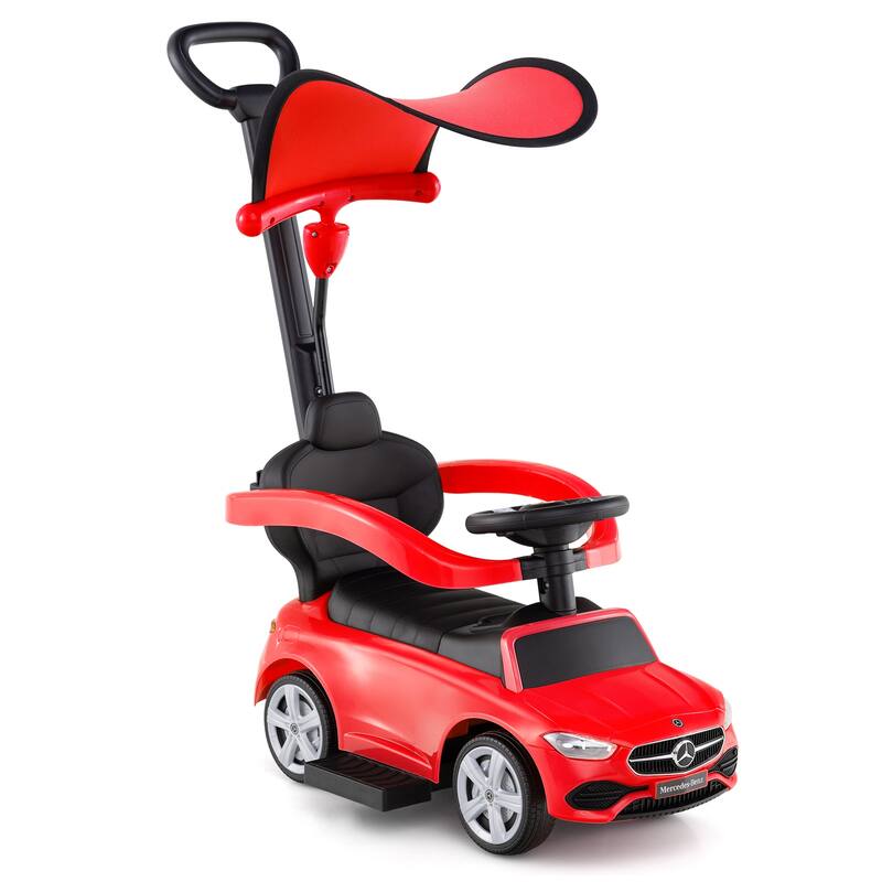Costway Kids Ride on Push Car Mercedes-Benz Licensed 3-in-1 Sliding