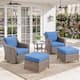 Option Brwon Wicker Blue Cushion