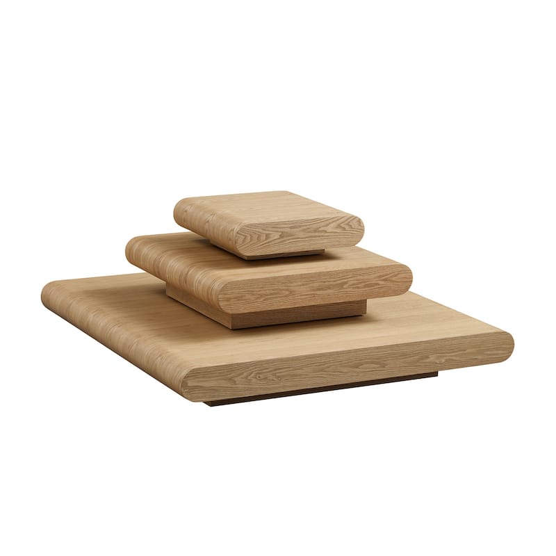 3-Piece Mordern MDF Modular Stacking Coffee Table, No Assembly