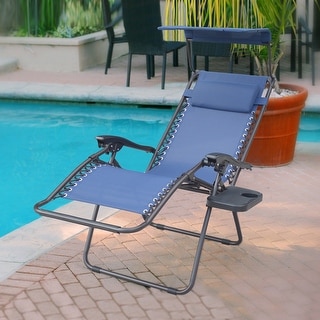 Marina Zero Gravity Chair with Sunshade Pillow and Drink Tray - Bed ...