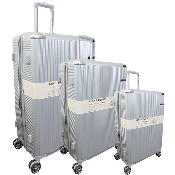 Max Studio 3 Piece Genoa Hardshell Expandable Lightweight Suitcase