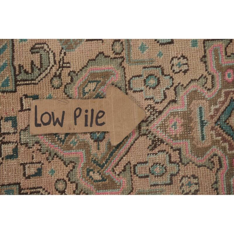 Hand Knotted Oriental 100% Wool Carpet Traditional Medallion Peach Tabriz Area Rug - 9' 7'' X 6' 7''