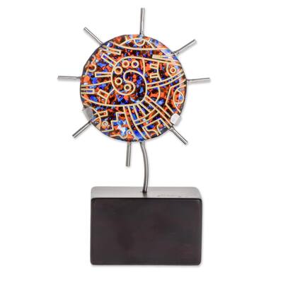 Novica Handmade Magic Sun Art Glass Sculpture