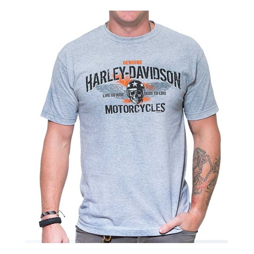 Harley-Davidson Women/'s Frost Gray /"racer/" short sleeve shirt Medium