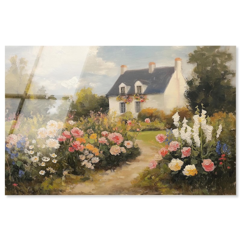 Floral Welcome Acrylic by Art Remedy, Ready to Hang - 15" x 10"