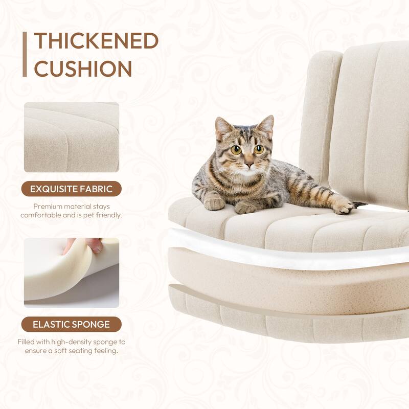 Home Office Chair, Fabric Criss Cross Swivel Desk Chair with Wheel, Adjustable Height Computer Chair for Study Work Gaming