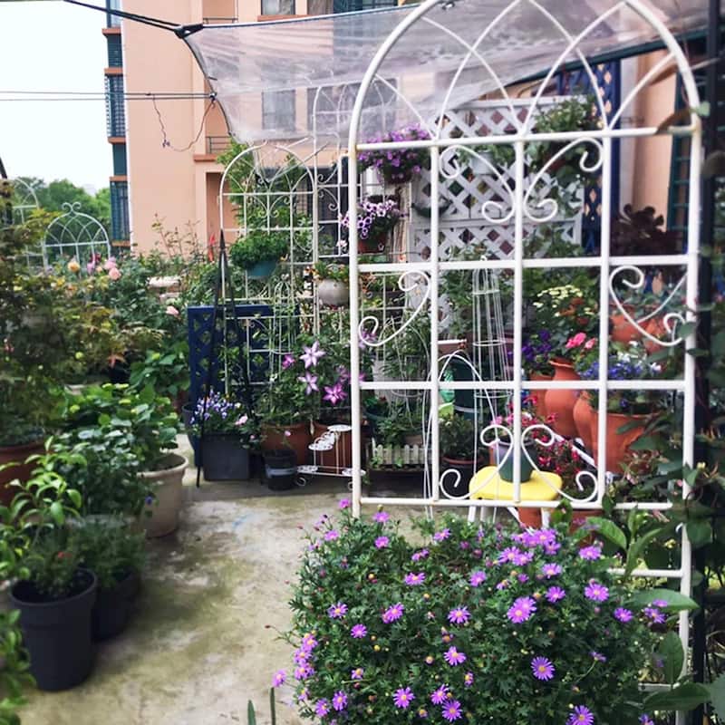 Rustproof Metal Garden Trellis for Climbing Plants, Outdoor Flower Support, 71" x 19.7"