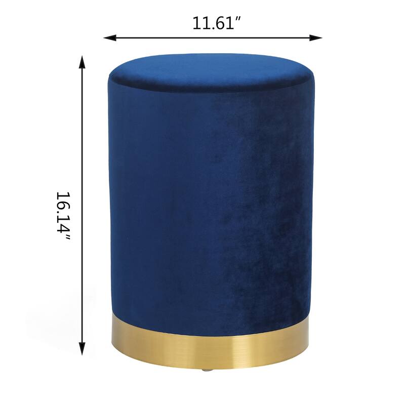 Adeco Footstool Ottoman Vanity Stool with Gold Base