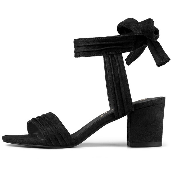 black open toe block heel sandals