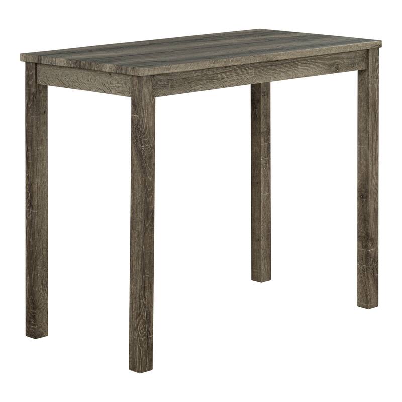 Furniture of America Nassel 3-Piece Brown Wood Counter Height Dining Table Set with Tufted Seat