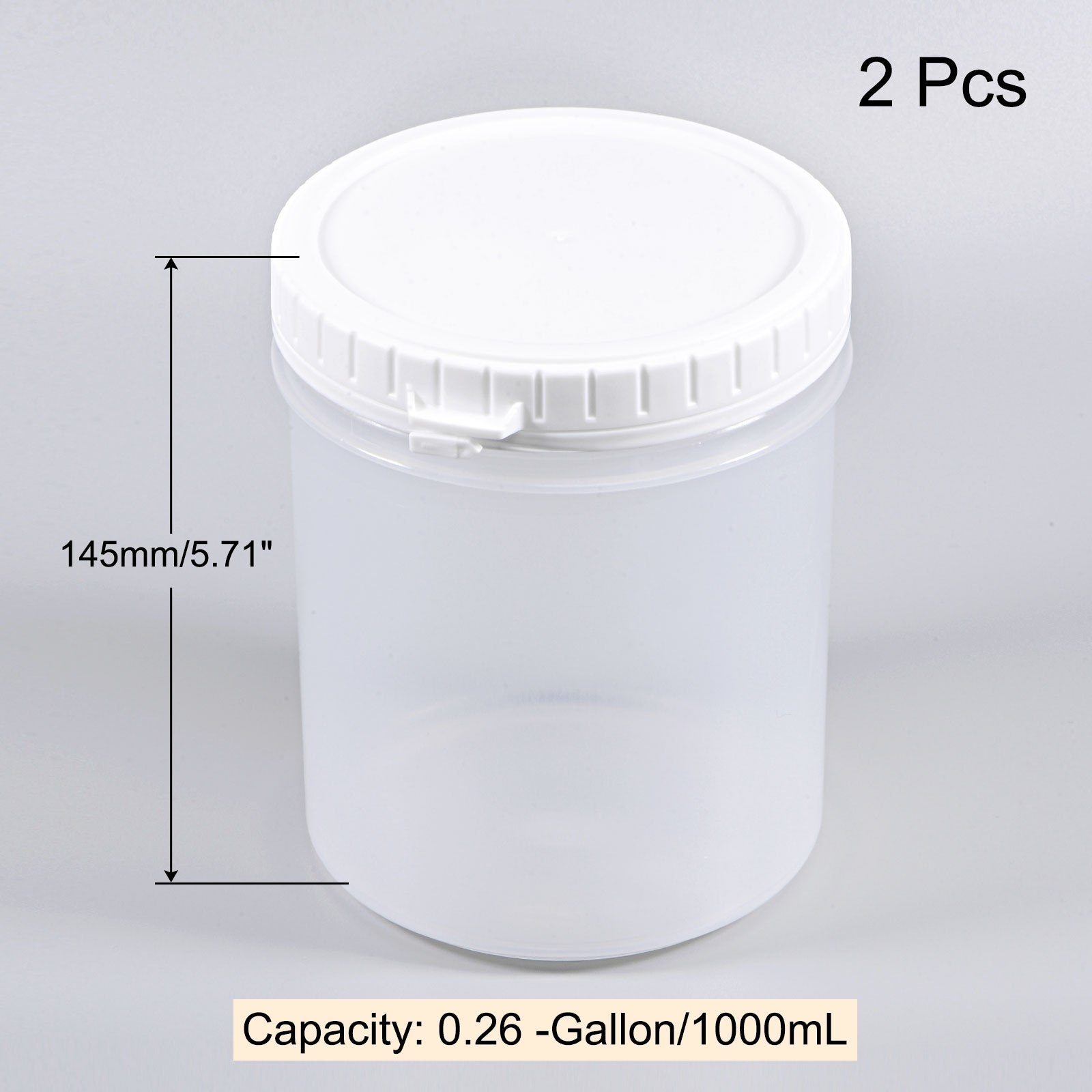 Plastic Paint Pail with Sealing Strip Lid Seal Storage Container 2Pcs