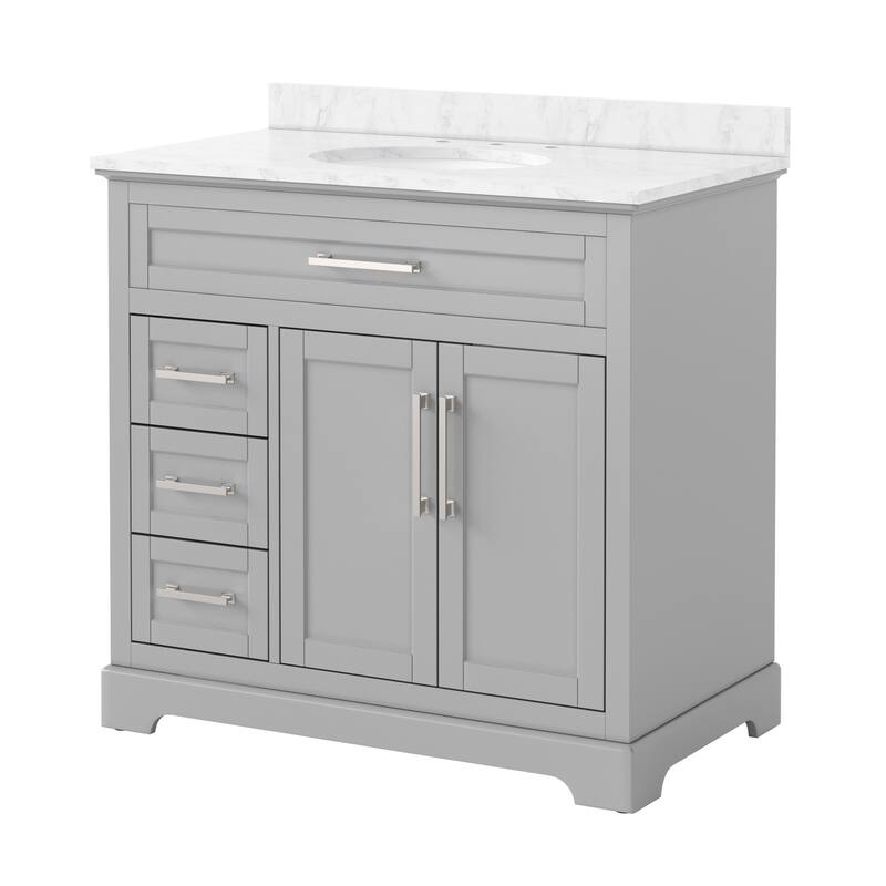 Bathroom Vanity with Marble Top and Sink