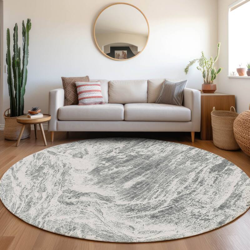 Premium Washable Super Soft Modern Tide Mayfield Rug - Gray - 8' x 8'