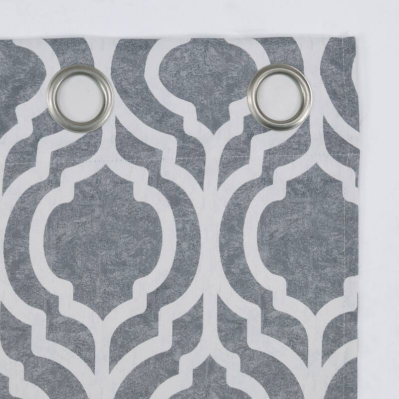 Sun Zero Eldon Trellis Print Blackout Grommet 1-Piece Curtain Panel, Single Panel