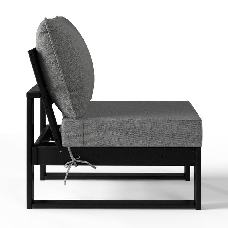 Endless Patio Deep Seating Armless Chair with Black Frame