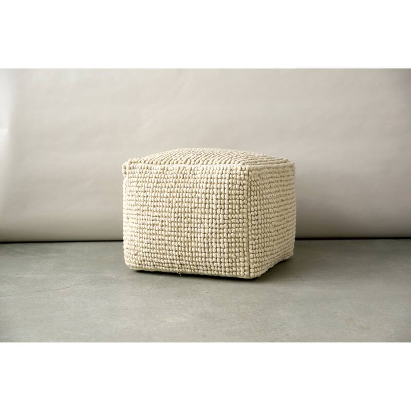 New Zealand Wool and Cotton Pouf