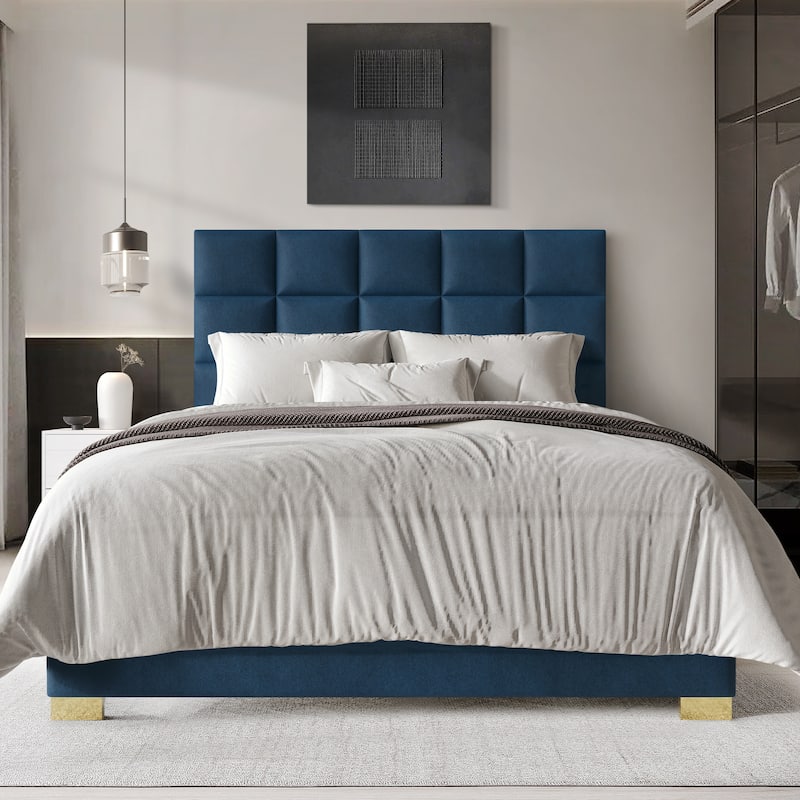 CraftPorch Modern Velvet Upholstered Bed