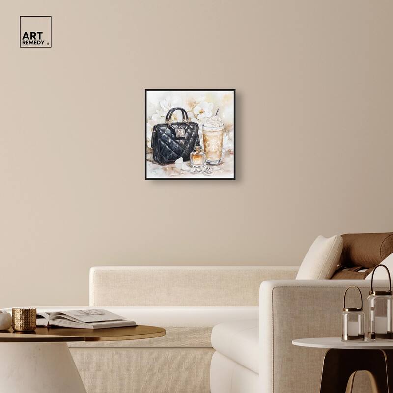 Trinkets and White Floral Canvas by Art Remedy