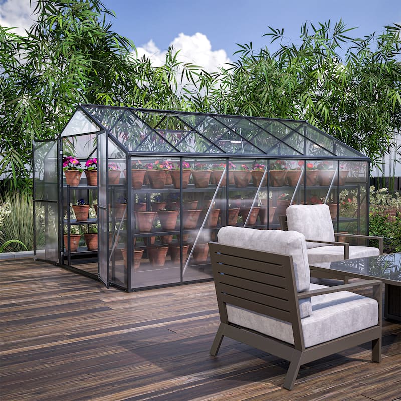 GDFStudio - Amelia Large Walk-In Outdoor Greenhouse with Secure Structure and Ventilation Design