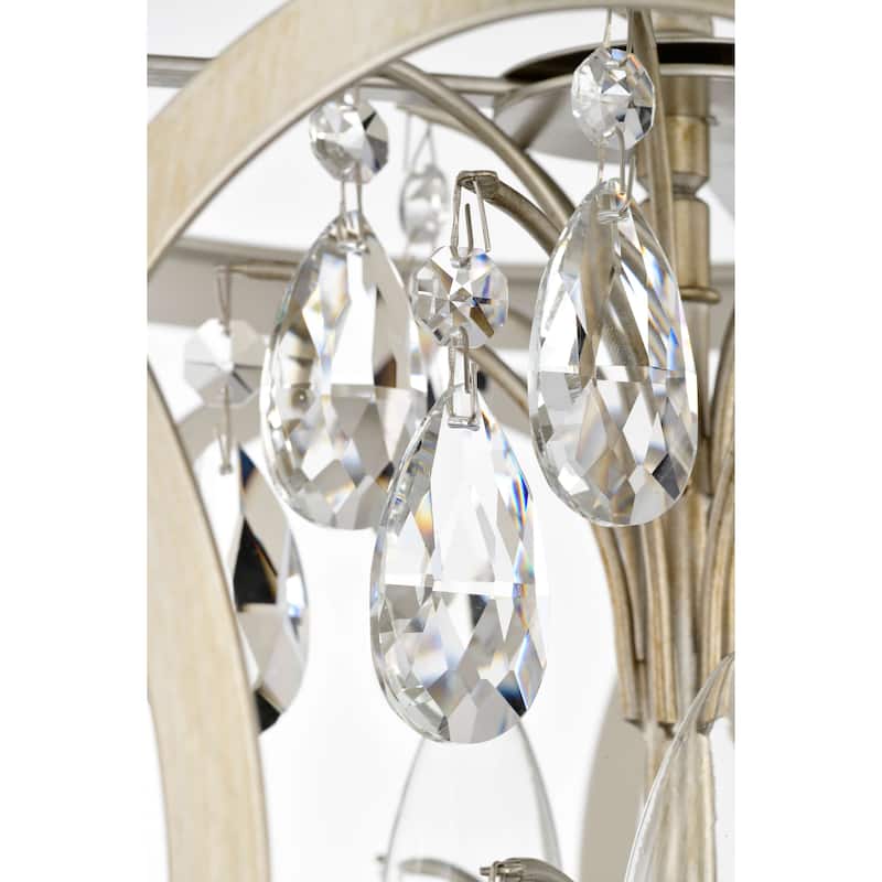 Aurelia 3-light Brushed Champagne Silver Metal Cage Drum Chandelier