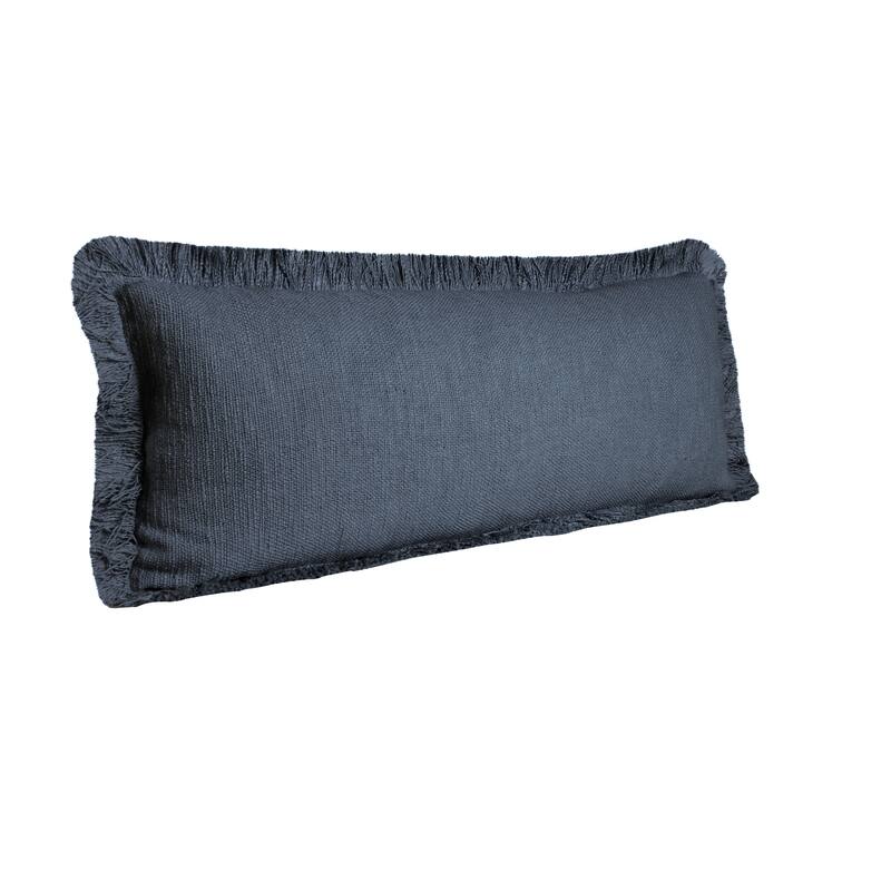 Sevita Solid Cotton Fringe Throw Pillow