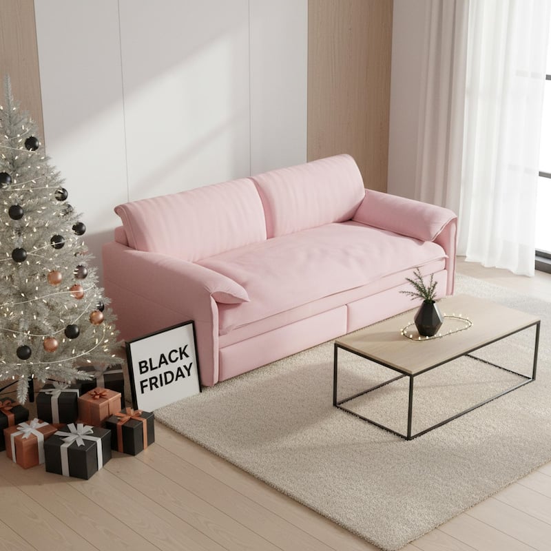 Homy Casa 3-in-1 Convertible Sofa Bed Queen Size Futon with Storage, Living Room, Bedroom, Christmas Gift