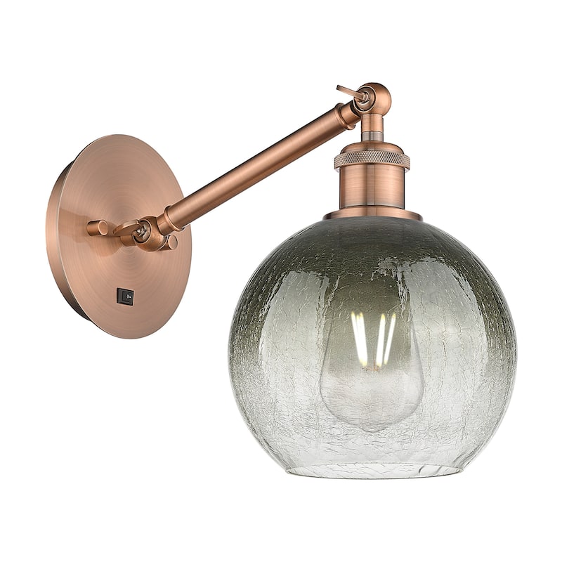 Innovations Lighting 317-1W-11-8 Brookhaven Globe Sconce Brookhaven - Antique Copper / Slate