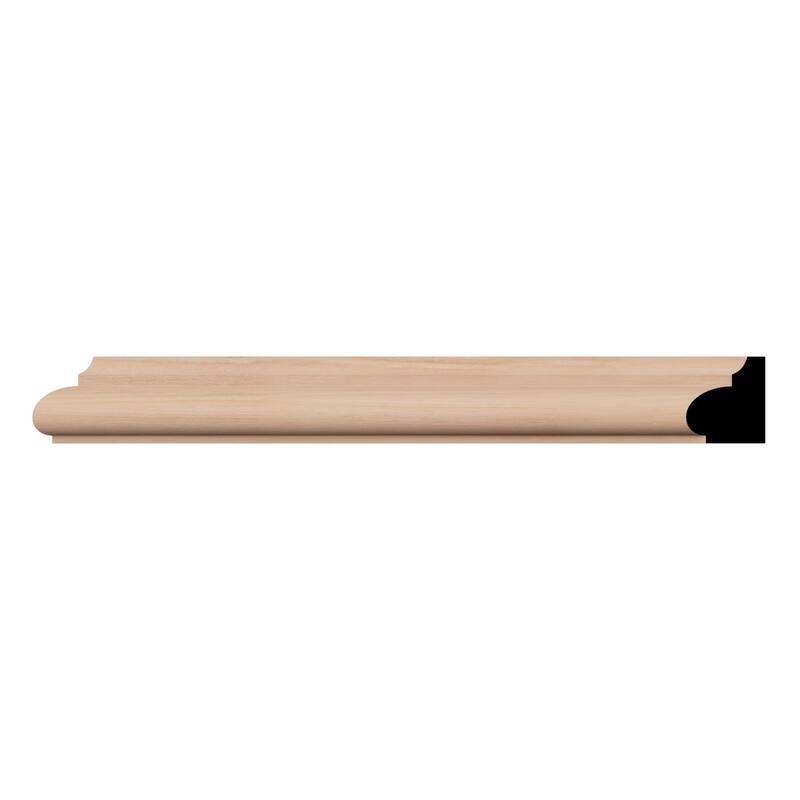 WM1207: 11/16-in D x 7/8-in W x 96-in L Americraft Solid Hardwood Stain Grade Base Cap Moulding - Cherry