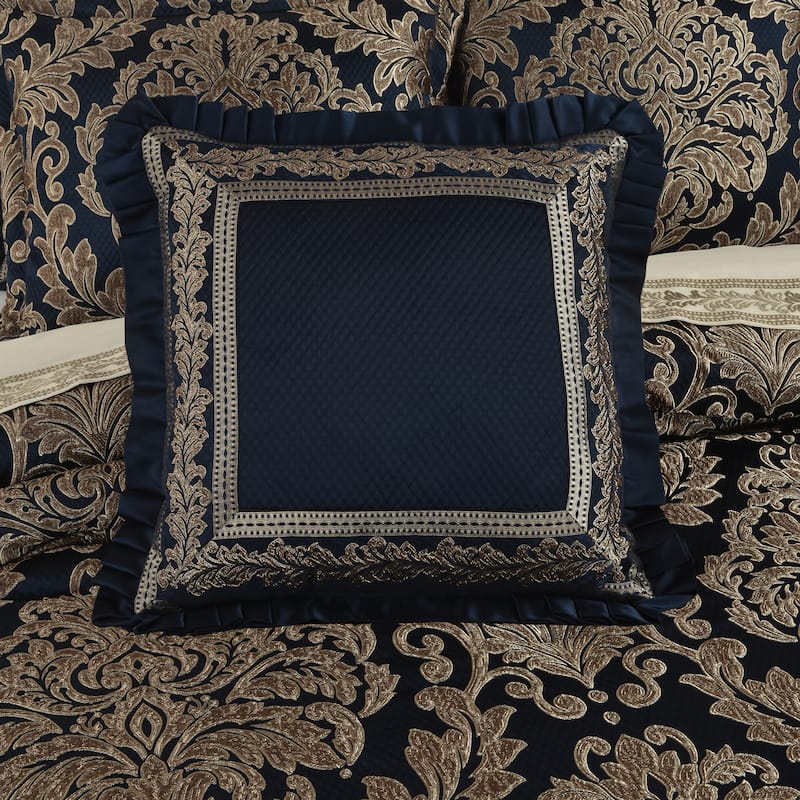 J. Queen New York Monte Carlo 20" Embellished Decorative Throw Pillow - Accent - Polyester - Navy
