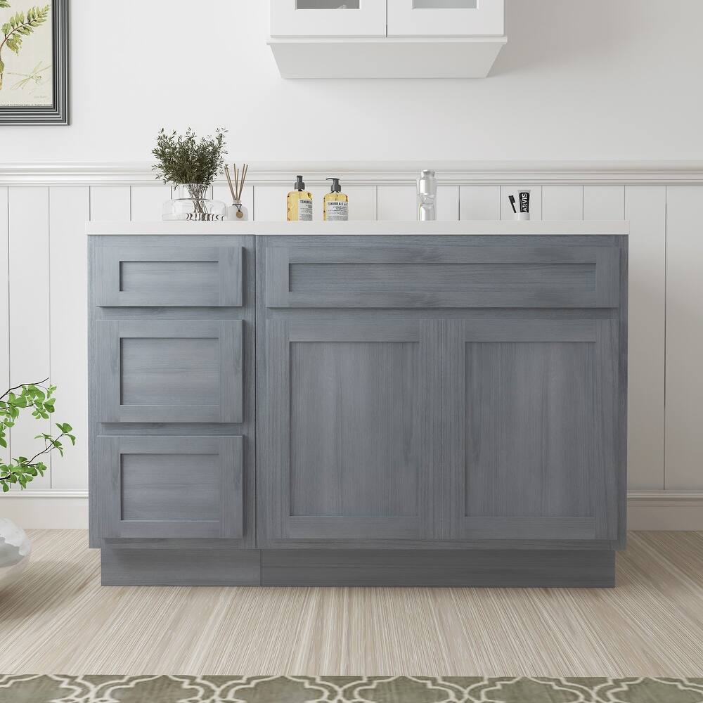 Vanity Art 45" Oak Freestanding Bathroom Vanity Cabinet without Top