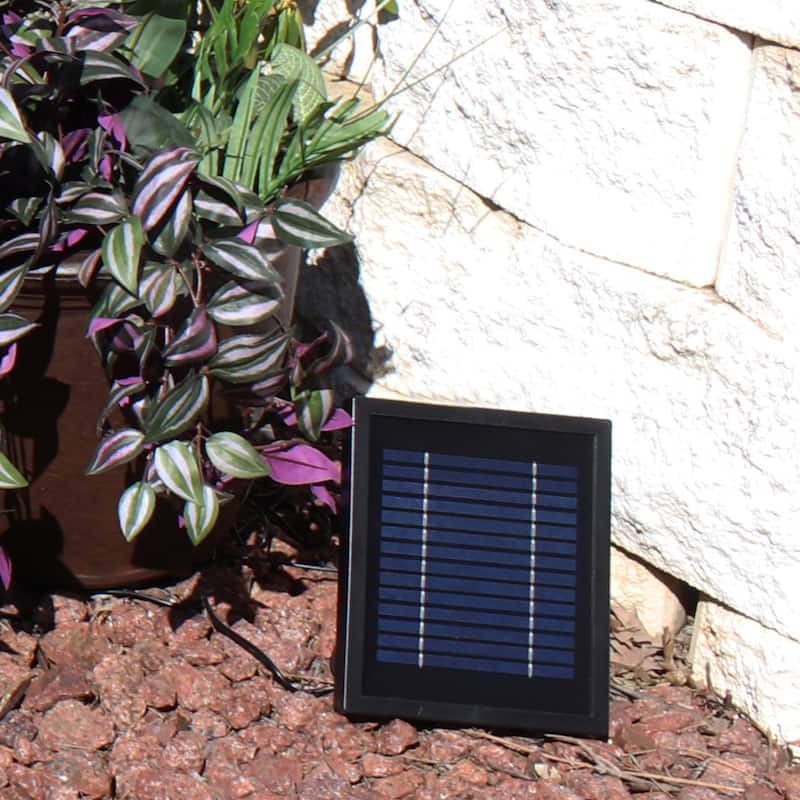 Black Ball Solar Outdoor Water Fountain with Battery - 32" with LED