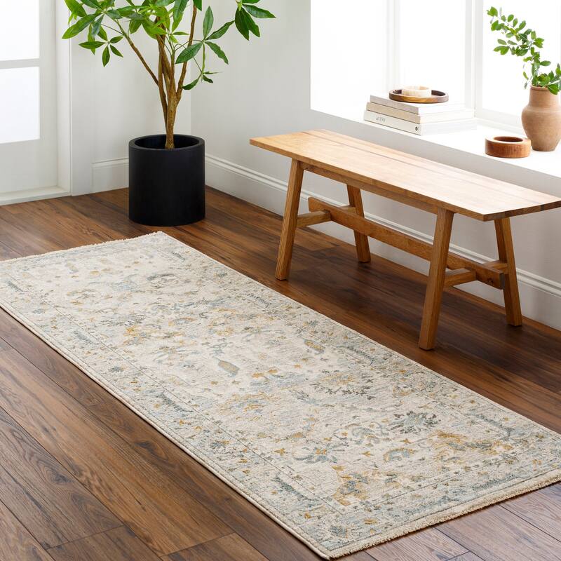 Garth Transitional Area Rug - Gray/Blue - 2' 7" x 10'