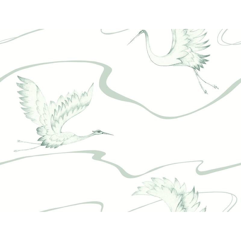 Metz Vinyl Soaring Cranes Wallpaper 27 in x 27 ft = 60.75 sq ft
