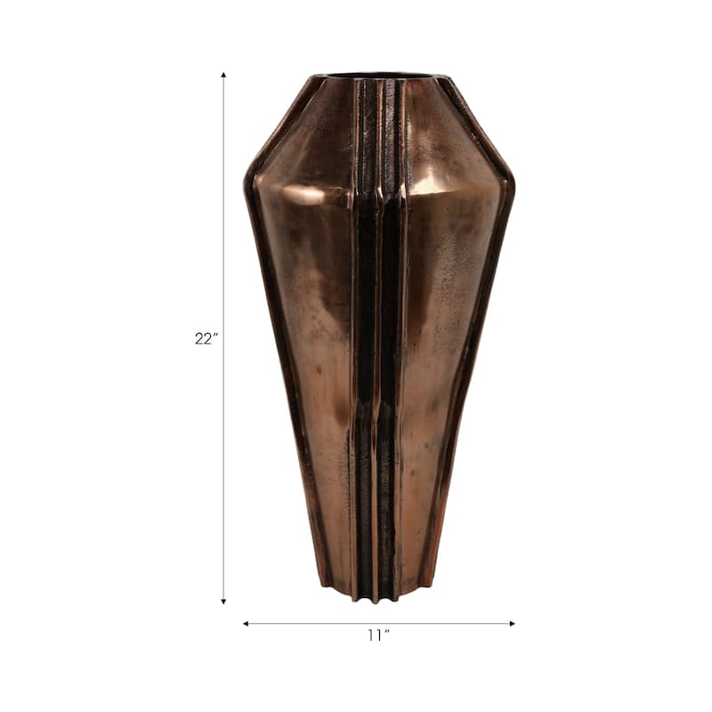 Metal Vase Decorative Accent Piece Modern Design for Home Office Decor