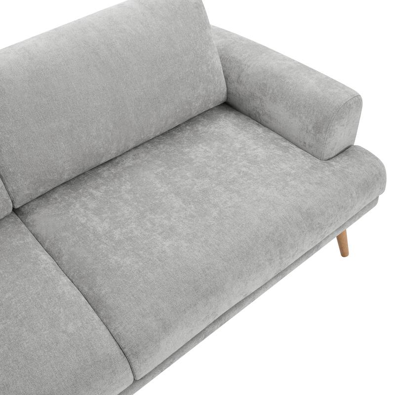 Christopher Knight Home - Loro Modern 79.9" Chenille Upholstered 3-Seater Sofa with Solid Wood Legs & Removable Cushion