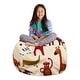 preview thumbnail 120 of 192, Kids' Stuffed Animal Storage Bean Bag Chair Cover or Toy Organizer 38 Inches Large - Canvas Jungle Animals on Tan