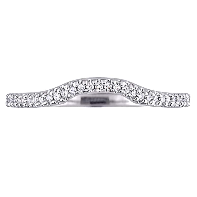 Sterling Silver 1/10ct TDW Diamond Anniversary Style Contour Stackable Wedding Band