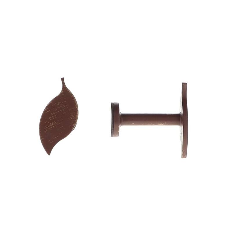 Curtain Tieback Hooks - Set of 2 Adhesive Hooks Holdbacks - Leaf - Rust/Gold