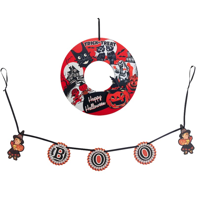 Retro Wreath and Garland Set