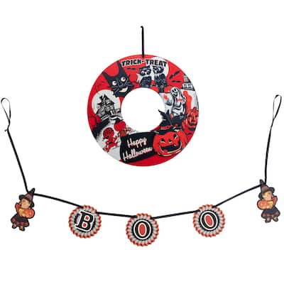 Retro Wreath and Garland Set