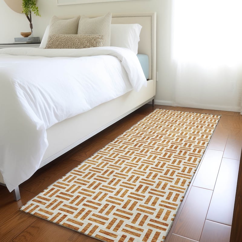 Premium Washable Super Soft Modern Weave Mayfield Rug - Copper - 2'3" x 7'6"