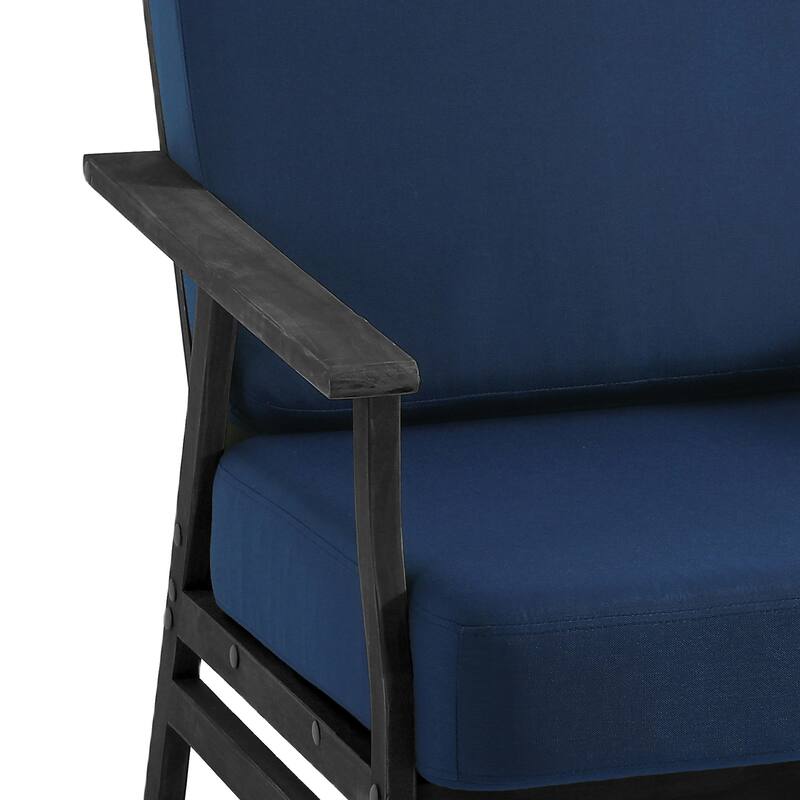 3-Piece Teak Outdoor Conversation Set with Cushions and Side Table