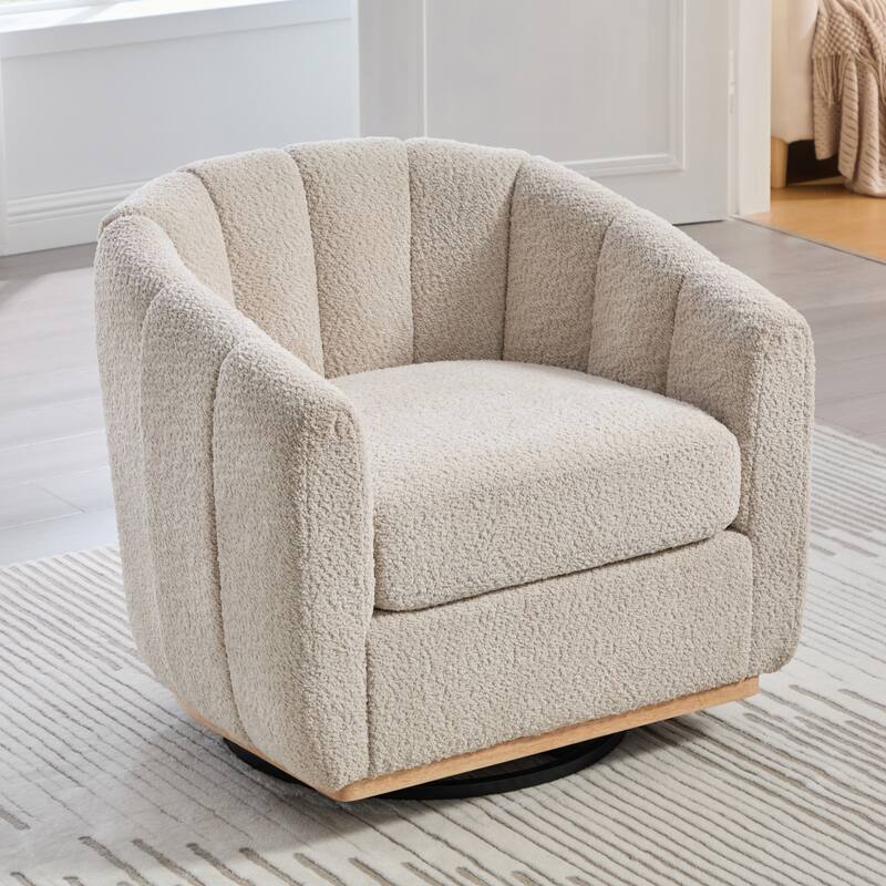 32.3" W Modern Swivel Accent Chair,Chenille Single Sofa Seating