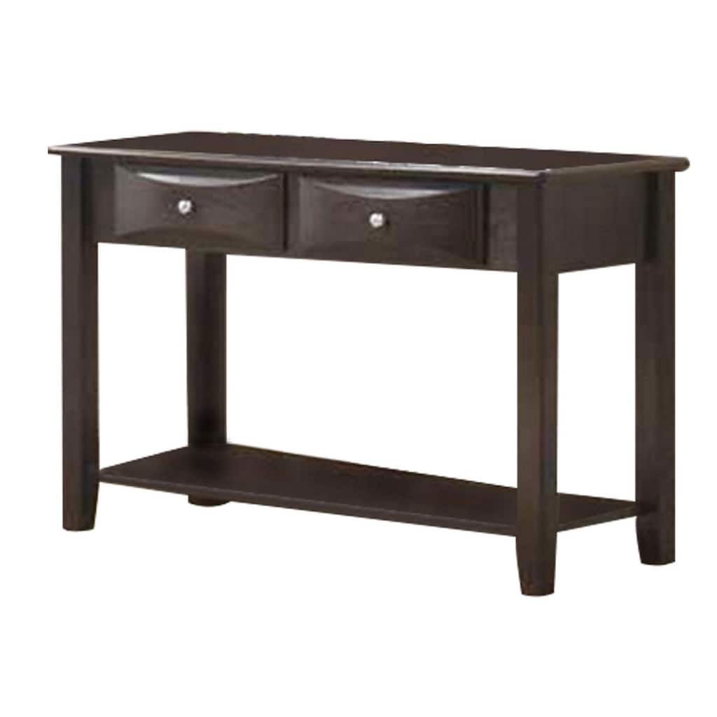 Wooden Console Table with 2 Spacious Drawers, Brown