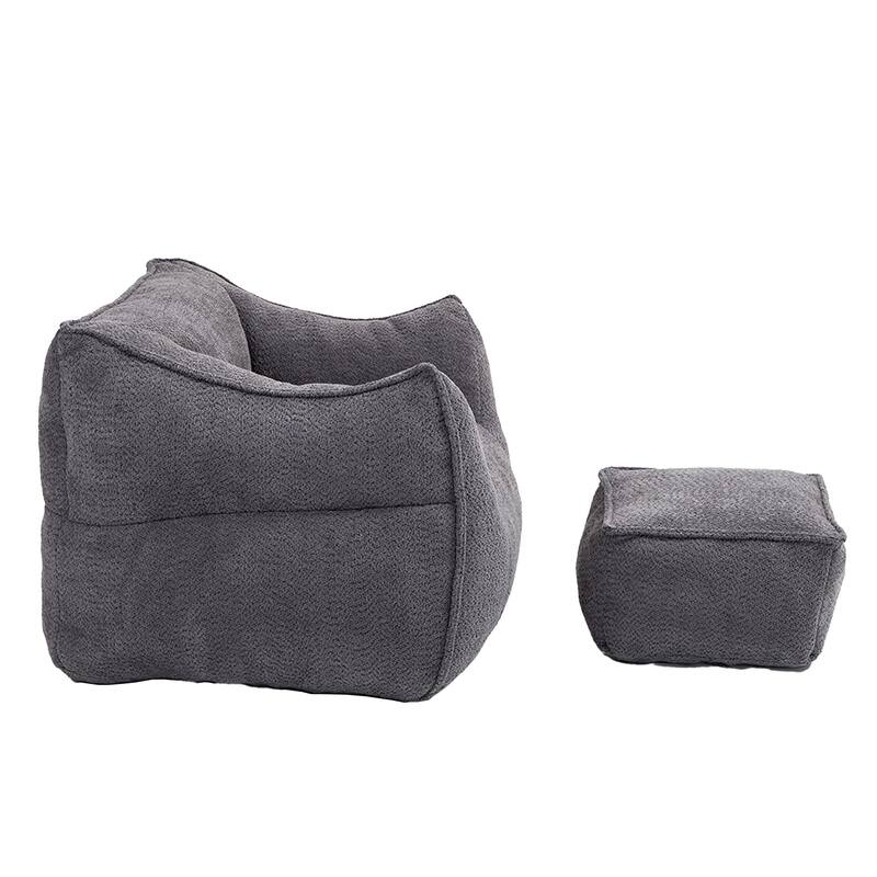 GDFStudio - COOLMORE Boucle Bean Bag Chair with Memory Foam Filling for Ultimate Comfort