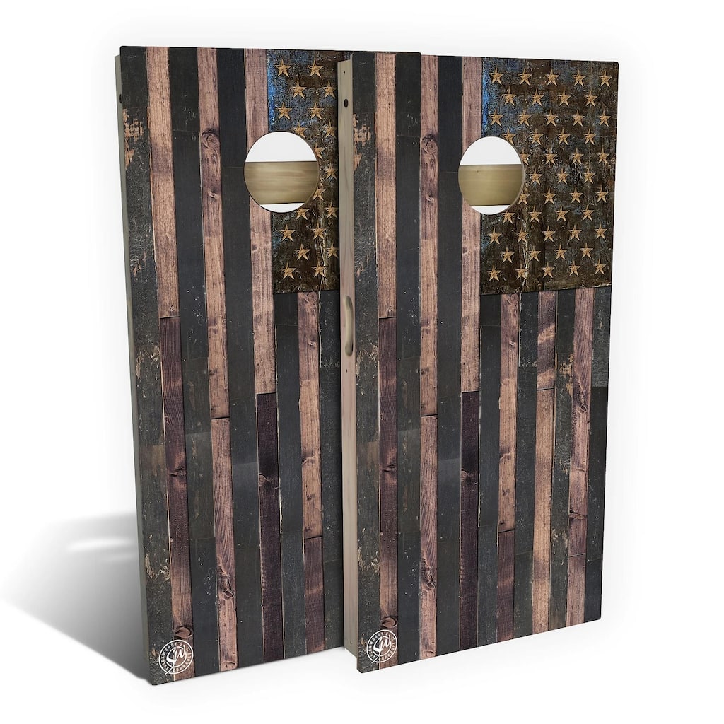 American Flag Vintage Outdoor Cornhole Board Set